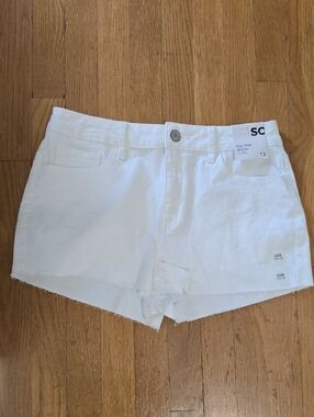 SO BRAND WOMEN'S JUNIOR SIZE WHITE HIGH-RISE SHORTIE SHORTS SIZE 13